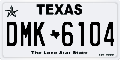 TX license plate DMK6104