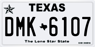 TX license plate DMK6107