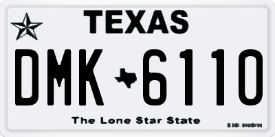 TX license plate DMK6110