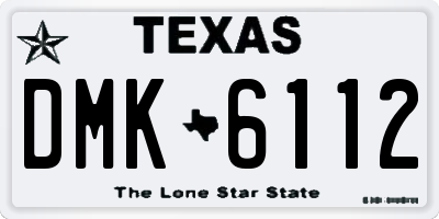 TX license plate DMK6112