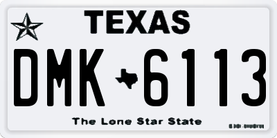 TX license plate DMK6113