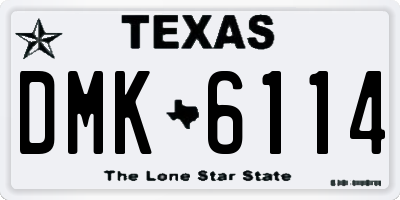 TX license plate DMK6114