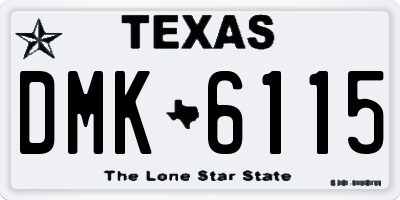 TX license plate DMK6115
