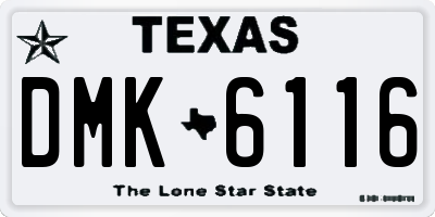 TX license plate DMK6116