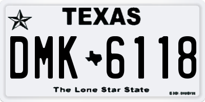 TX license plate DMK6118