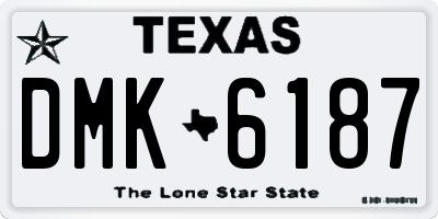 TX license plate DMK6187