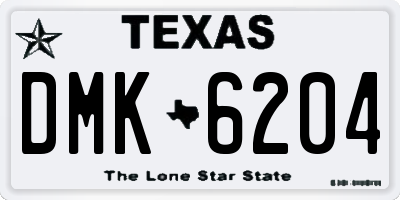 TX license plate DMK6204