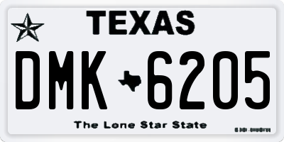TX license plate DMK6205