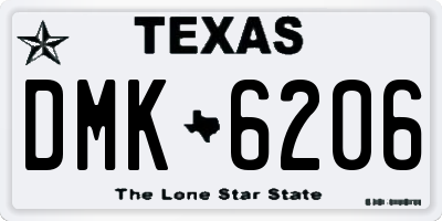TX license plate DMK6206