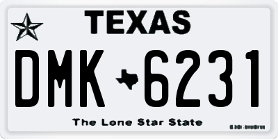 TX license plate DMK6231