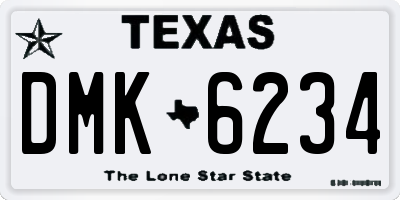 TX license plate DMK6234