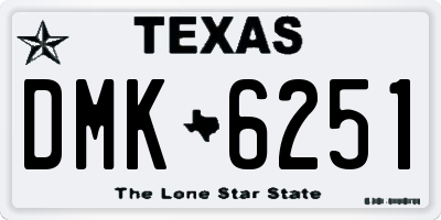 TX license plate DMK6251