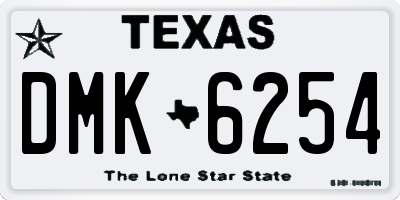 TX license plate DMK6254