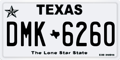 TX license plate DMK6260