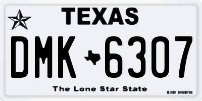 TX license plate DMK6307
