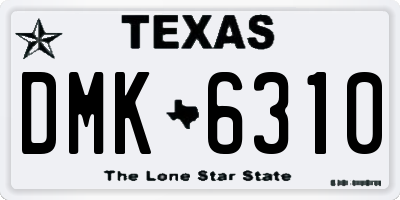 TX license plate DMK6310