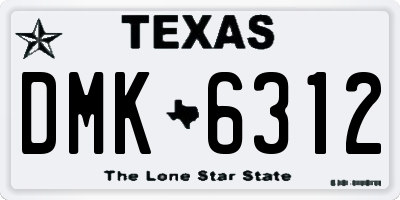 TX license plate DMK6312