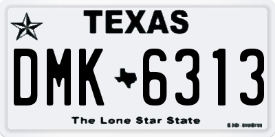 TX license plate DMK6313