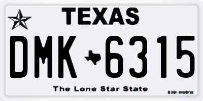 TX license plate DMK6315