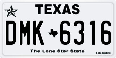 TX license plate DMK6316