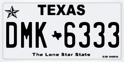 TX license plate DMK6333