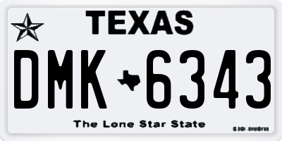 TX license plate DMK6343
