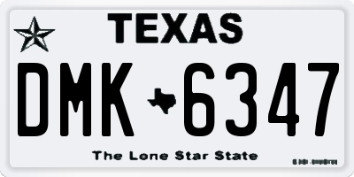 TX license plate DMK6347