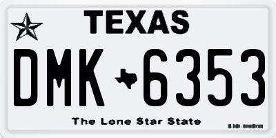 TX license plate DMK6353
