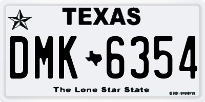 TX license plate DMK6354