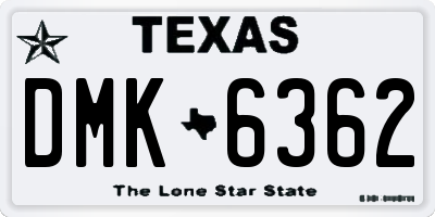 TX license plate DMK6362