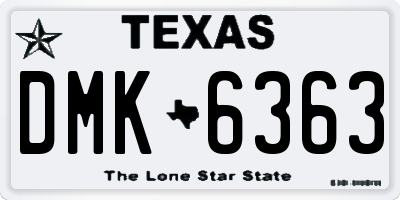 TX license plate DMK6363
