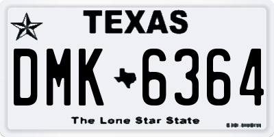 TX license plate DMK6364