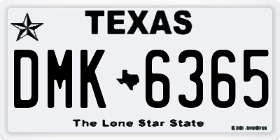 TX license plate DMK6365