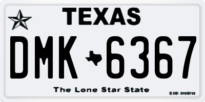 TX license plate DMK6367
