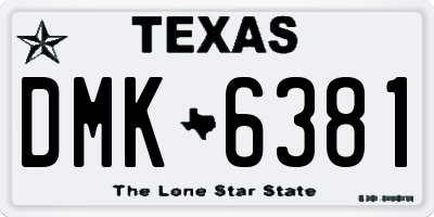 TX license plate DMK6381