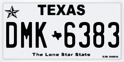 TX license plate DMK6383