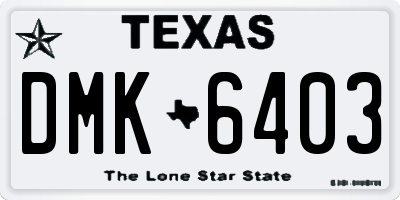 TX license plate DMK6403