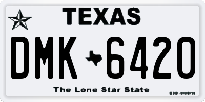 TX license plate DMK6420