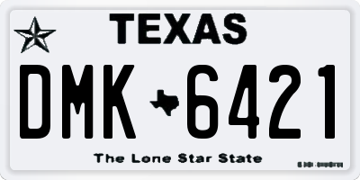 TX license plate DMK6421