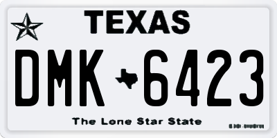 TX license plate DMK6423