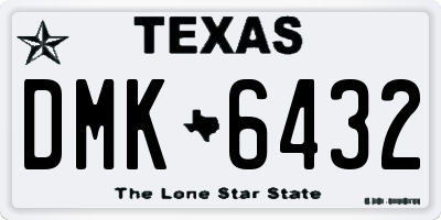 TX license plate DMK6432
