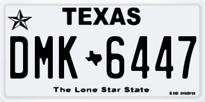 TX license plate DMK6447