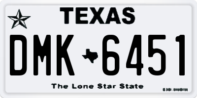 TX license plate DMK6451