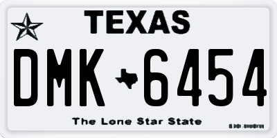 TX license plate DMK6454