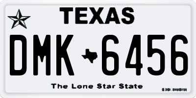 TX license plate DMK6456