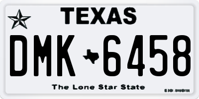 TX license plate DMK6458