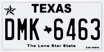 TX license plate DMK6463