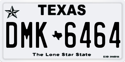 TX license plate DMK6464