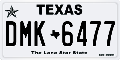 TX license plate DMK6477