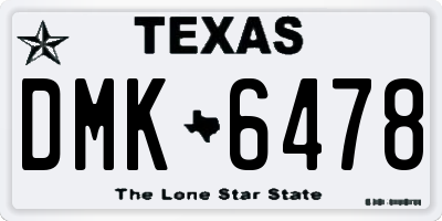 TX license plate DMK6478